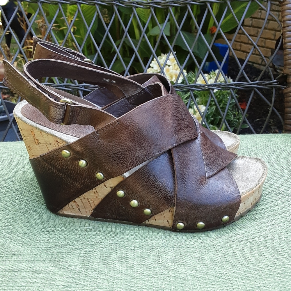 Antelope Brown Leather Wedge Heel Sandal. Size EU 36. - Picture 2 of 15